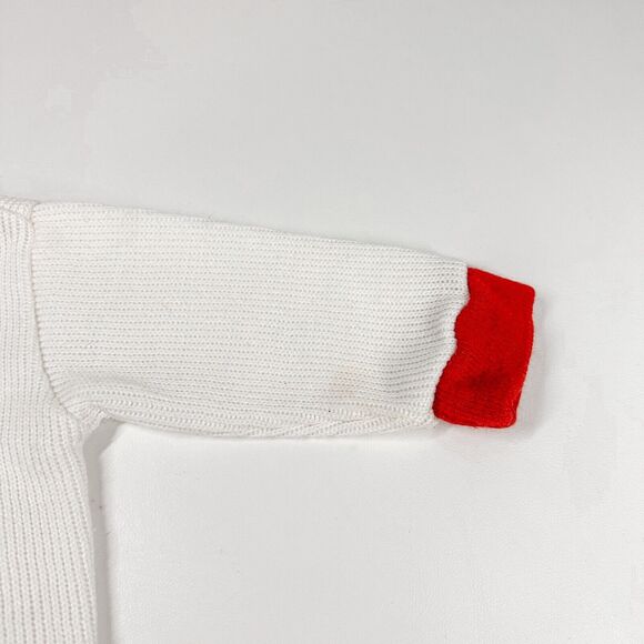 Vintage Baby Panda Bear Sweater Size 9-12 mo Knit Sweater Red Ringer Kawaii - Picture 3 of 4